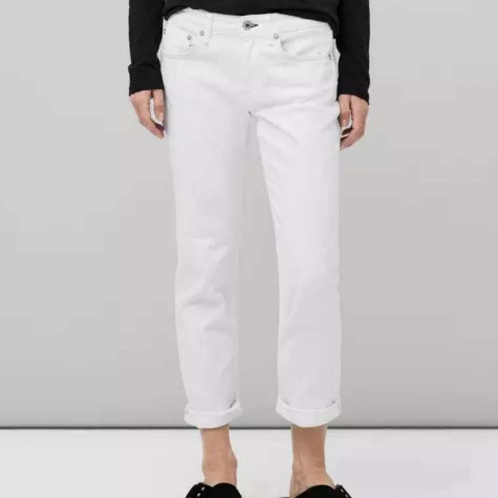 rag and bone low rise Slim Boyfriend Jeans White Size 24